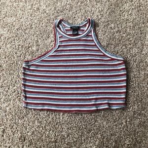 Rue21 Red White and Blue Striped Cropped Tank Top